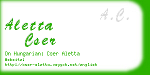 aletta cser business card